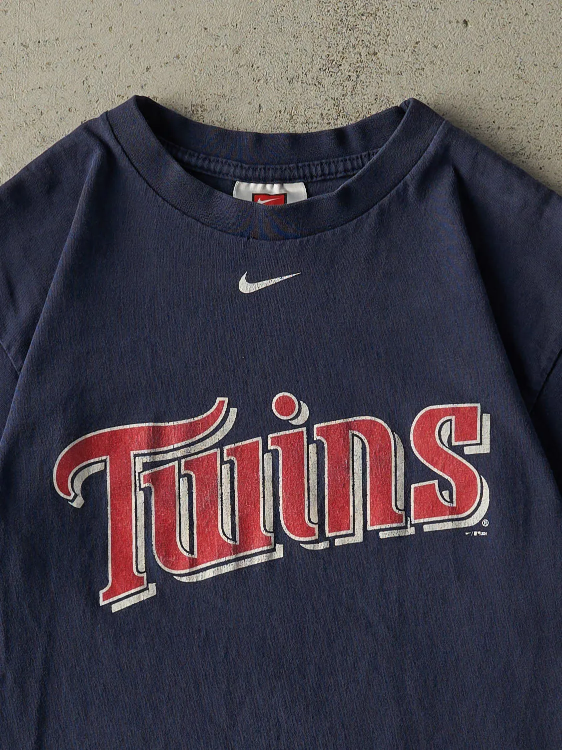 Vintage 04' Navy Blue Minnesota Twins Nike Middle Swoosh Tee (S/M) sold by Rebalance Vintage product image thumbnail 2