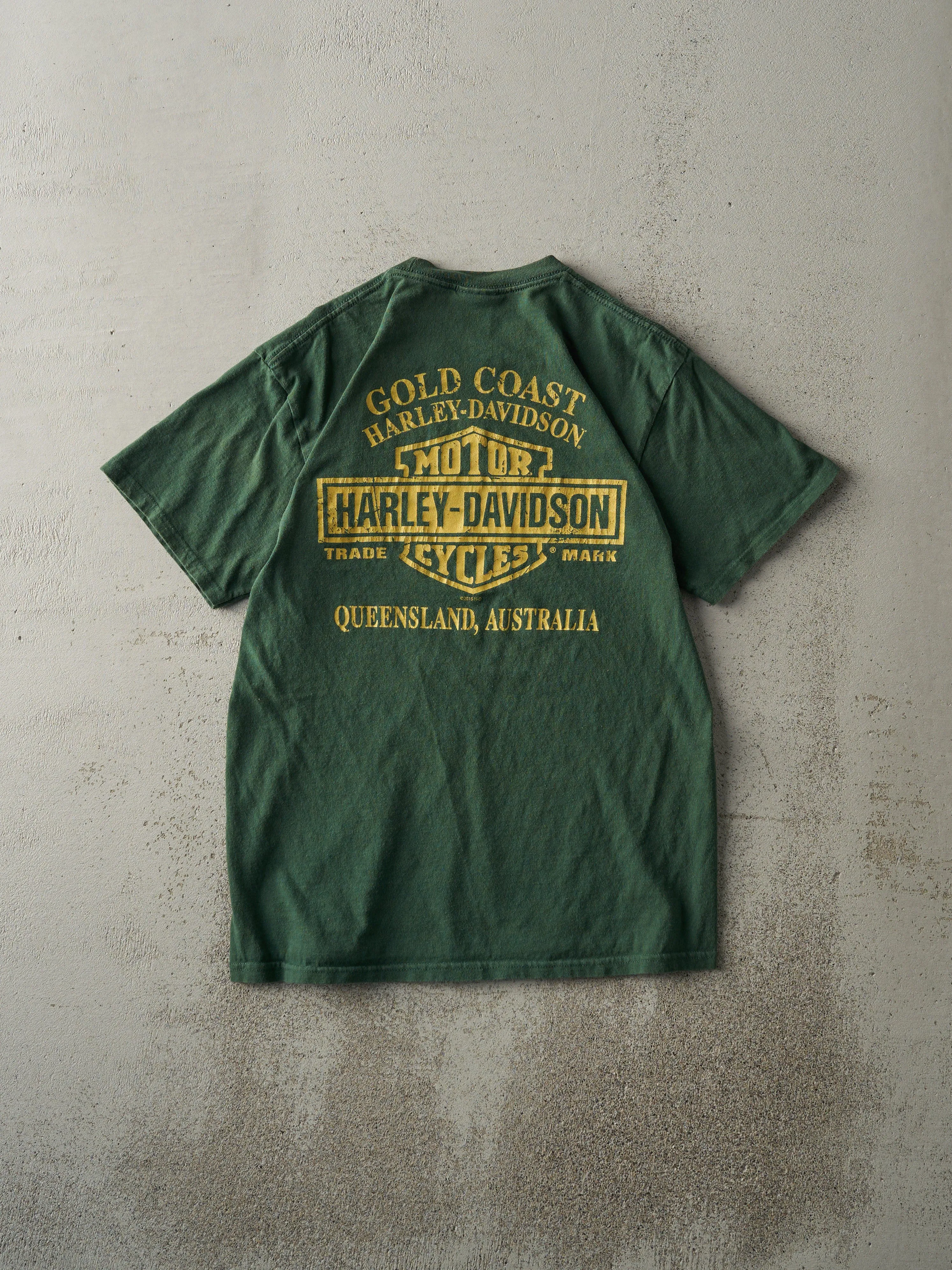16' Forest Green Queensland Australia Harley Davidson Tee (S) sold by Rebalance Vintage