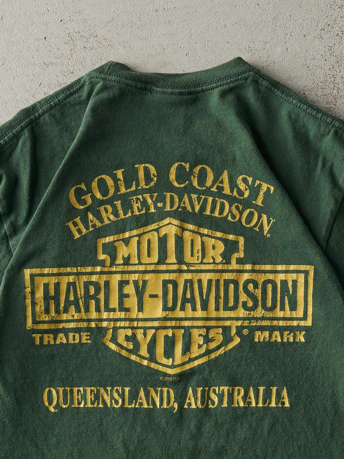 16' Forest Green Queensland Australia Harley Davidson Tee (S) sold by Rebalance Vintage product image thumbnail 4