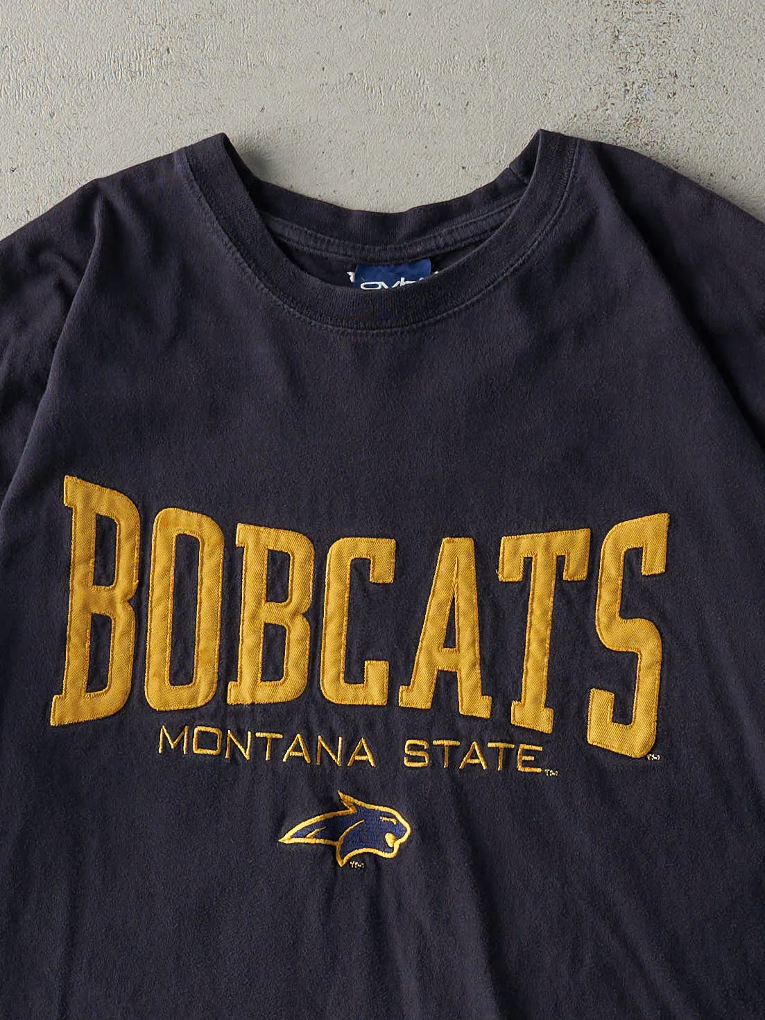 Vintage Y2K Navy Blue Montana State Bobcats Embroidered Tee (L) sold by Rebalance Vintage product image thumbnail 2