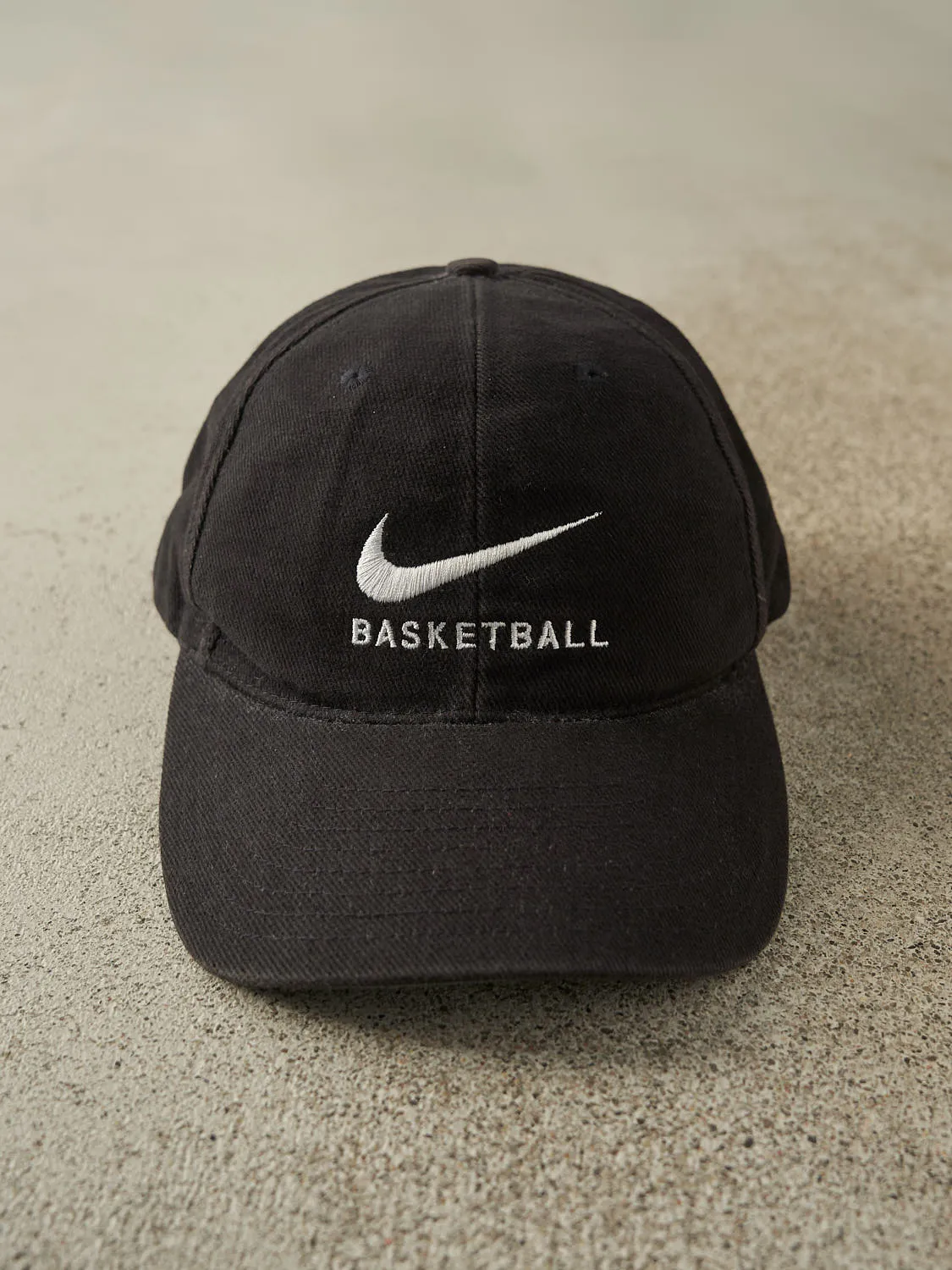Vintage 90s Faded Black Nike Basketball Snapback (O/S) sold by Rebalance Vintage