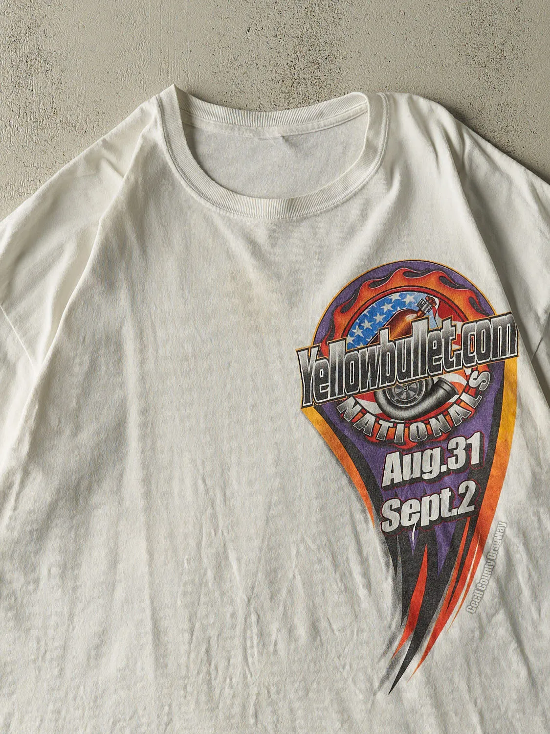 Vintage Y2K White Yellow Bullet Nationals Racing Tee (XL/XXL) sold by Rebalance Vintage product image thumbnail 3