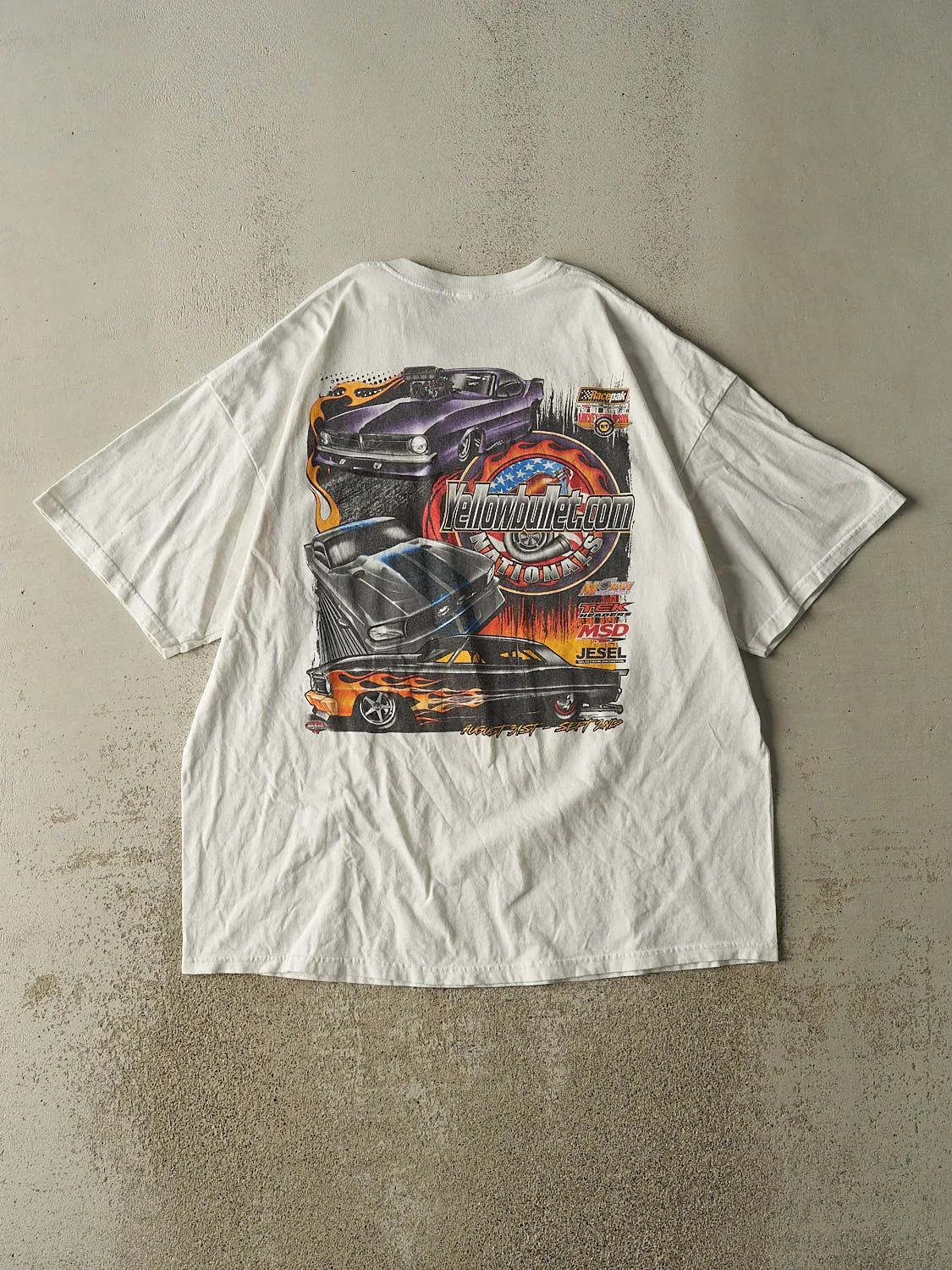 Vintage Y2K White Yellow Bullet Nationals Racing Tee (XL/XXL) sold by Rebalance Vintage product image thumbnail 2