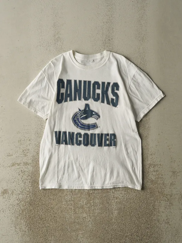 Vintage Y2K White Vancouver Canucks Tee (S/M) sold by Rebalance Vintage