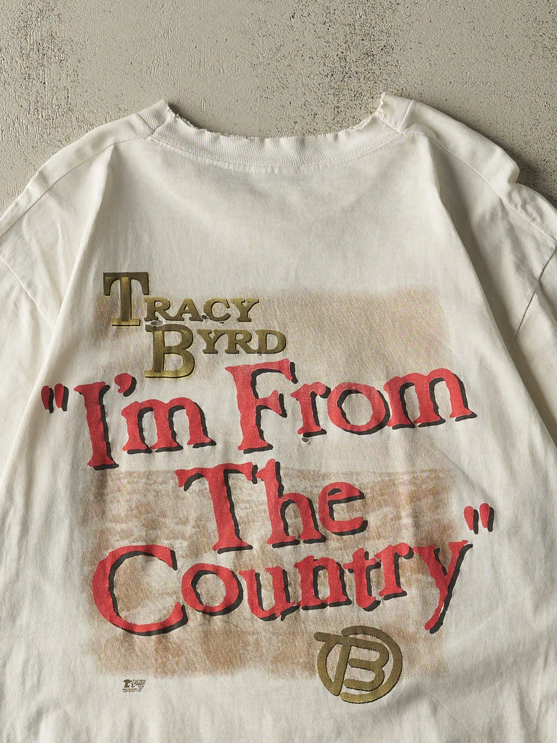 Vintage 93' White Tracey Byrd "I'm From the Country" Tee (M/L) sold by Rebalance Vintage product image thumbnail 4