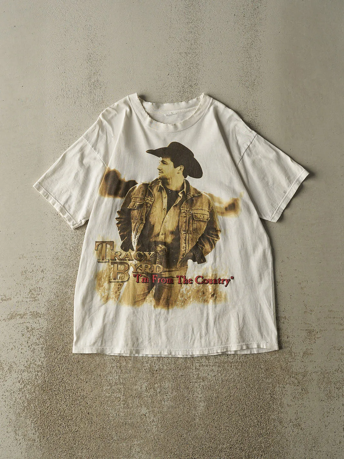 Vintage 93' White Tracey Byrd "I'm From the Country" Tee (M/L) sold by Rebalance Vintage