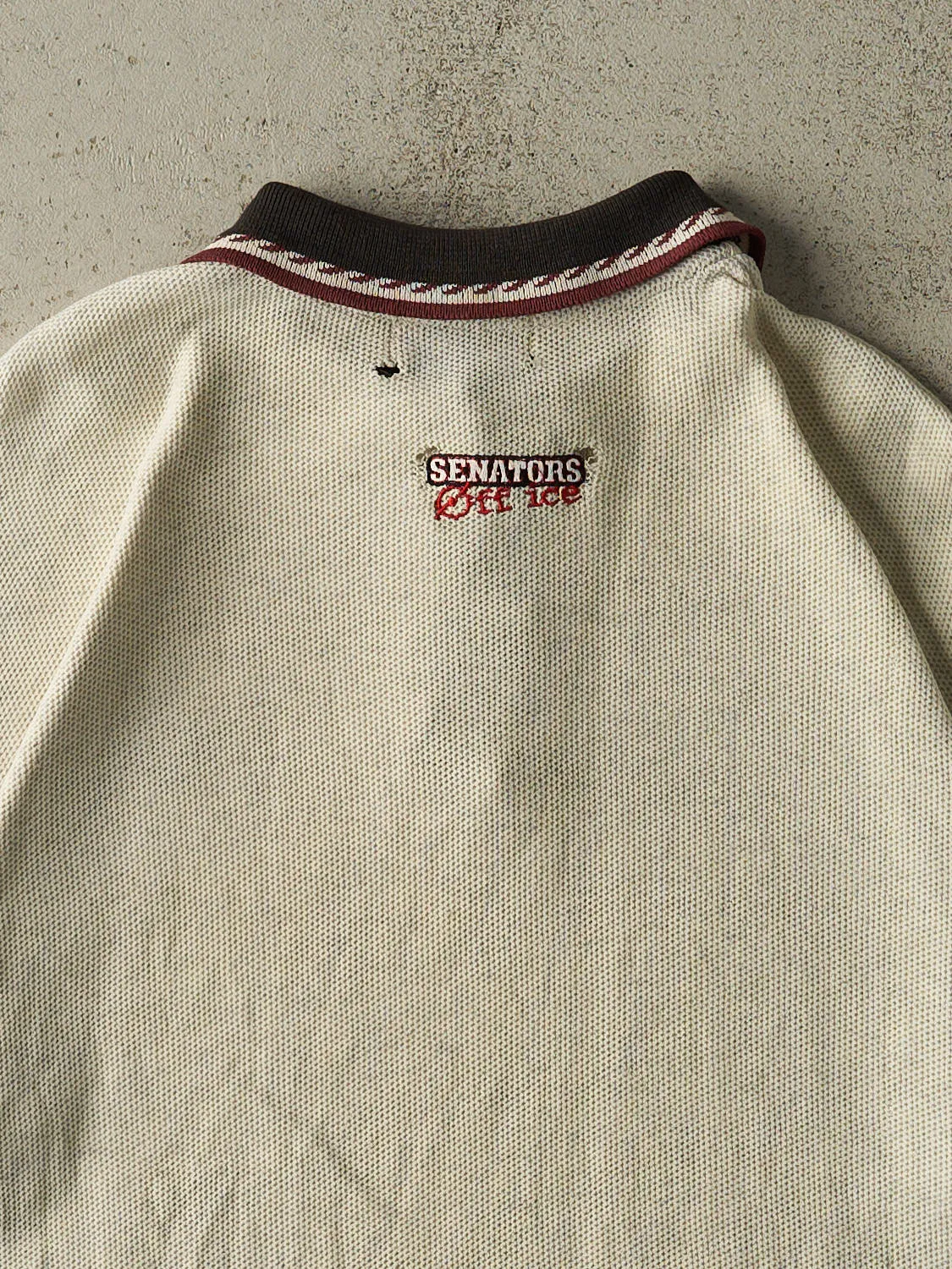 Vintage 90s Heather Grey Ottawa Senators Embroidered Quarter Button Tee (XL) sold by Rebalance Vintage product image thumbnail 4