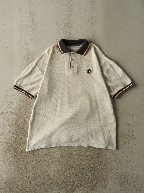 Vintage 90s Heather Grey Ottawa Senators Embroidered Quarter Button Tee (XL) sold by Rebalance Vintage