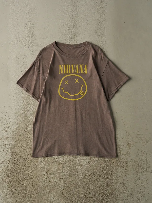 Vintage Y2K Sun Faded Grey Nirvana Tee (S/M) made by Rebalance Vintage