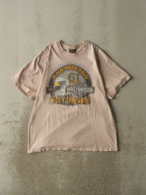 Vintage 01' Beige Harley Davidson Sturgis Tee (L) sold by Rebalance Vintage