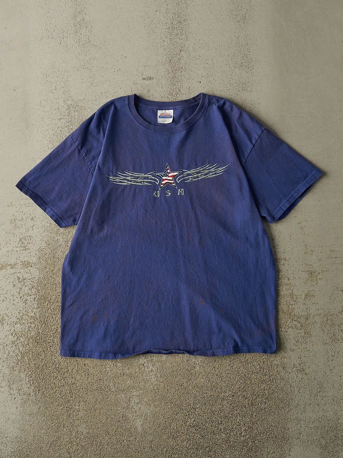 Vintage Y2K Blue USA Tee (M/L) sold by Rebalance Vintage