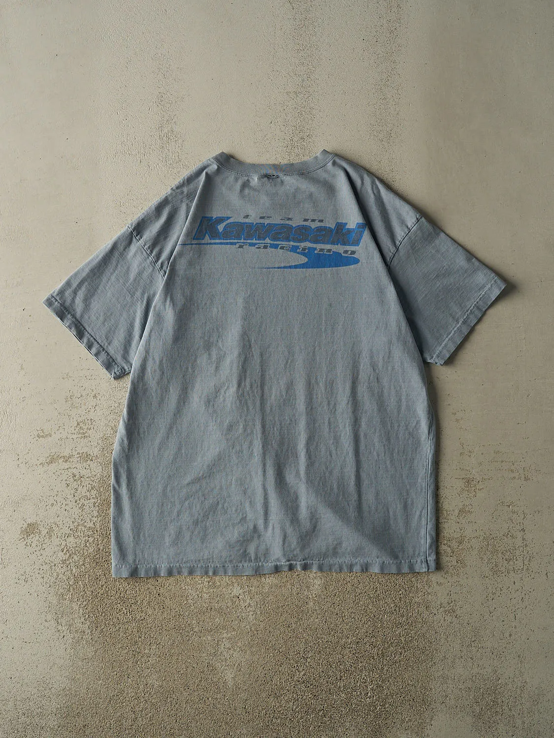 Vintage 90s Slate Blue Kawasaki Racing Tee (XL/XXL) sold by Rebalance Vintage product image thumbnail 2