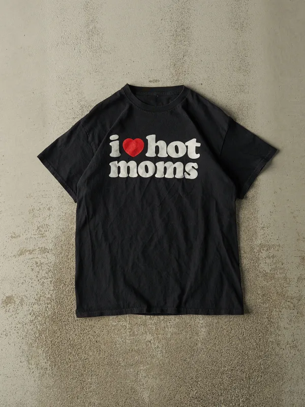 Vintage Y2K Black "I Love Hot Mom's" Slogan Tee (S) sold by Rebalance Vintage