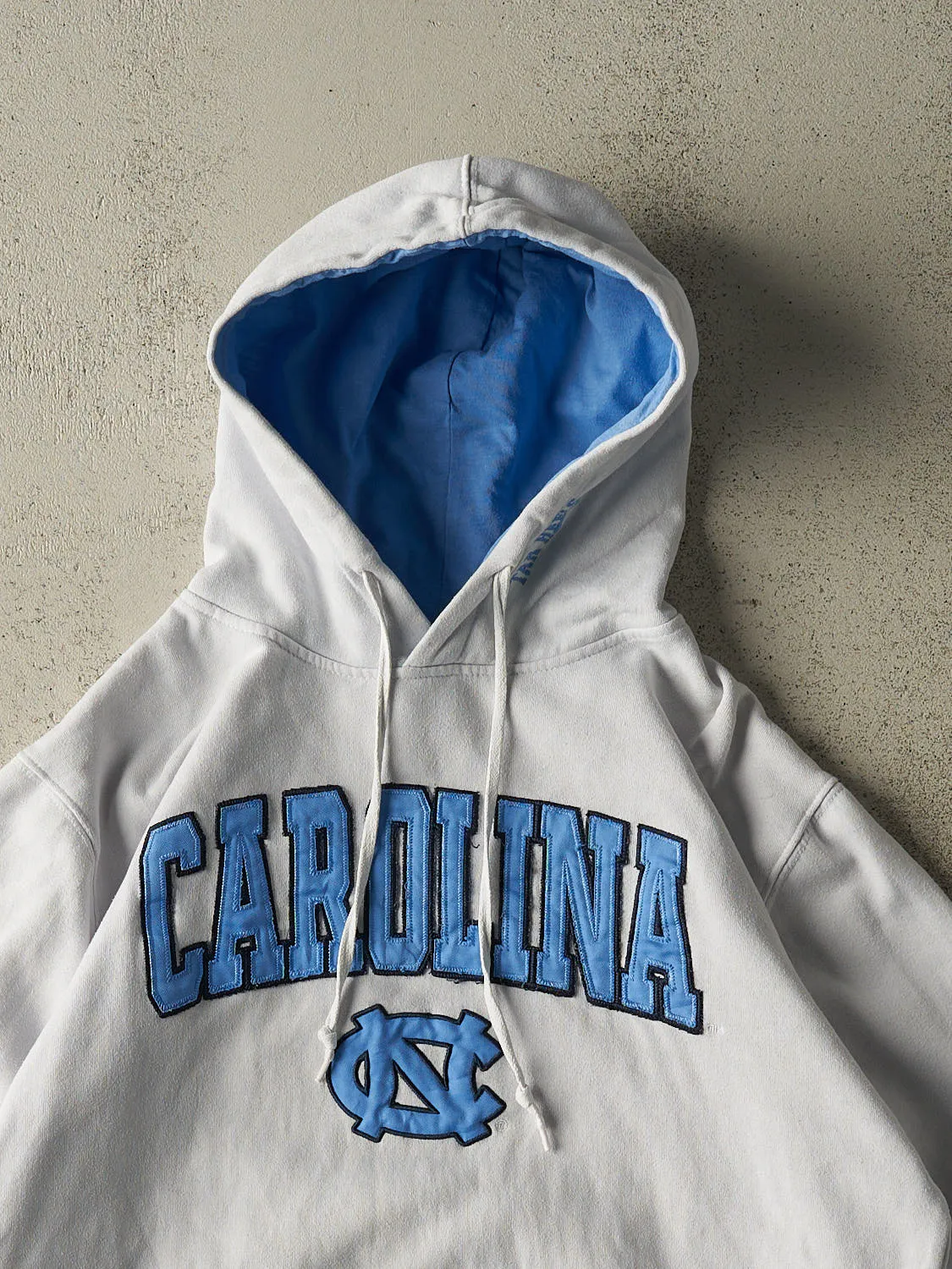 Vintage 90s White University of North Carolina Hoodie (S/M) sold by Rebalance Vintage product image thumbnail 2