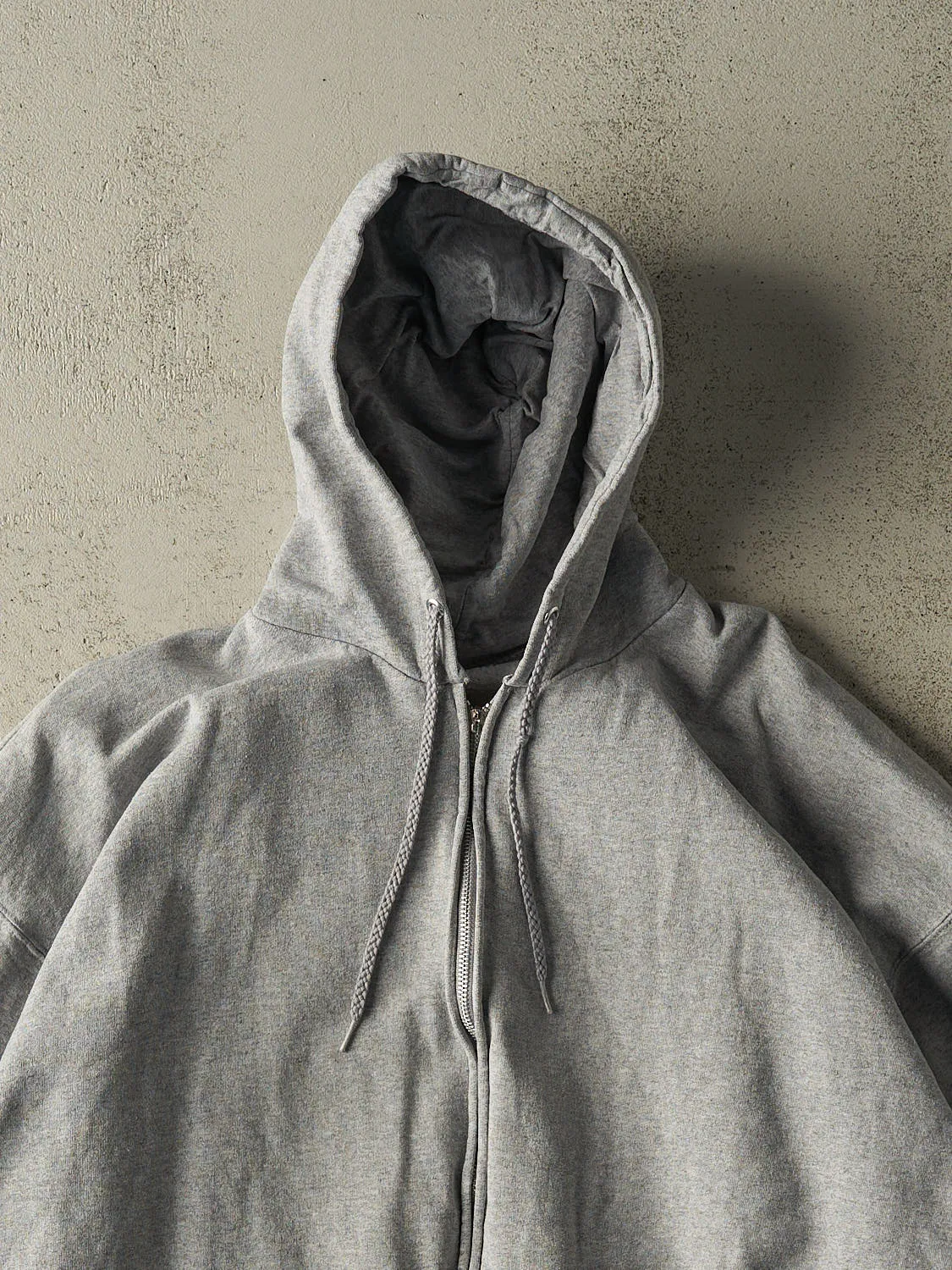 Vintage 90s Grey Blank Zip Up Hoodie (M/L) sold by Rebalance Vintage product image thumbnail 2