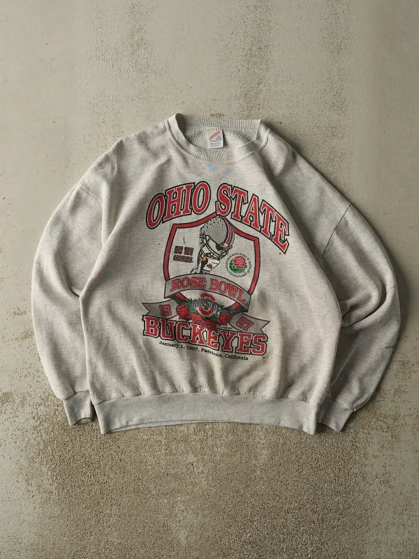 Vintage 97' Heather Grey Ohio State Rosebowl Crewneck (L) sold by Rebalance Vintage