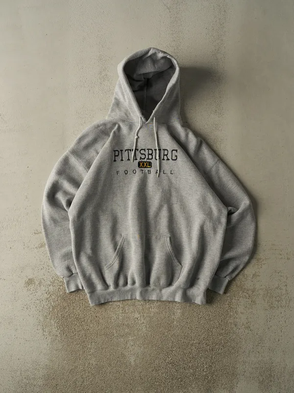 Vintage 90s Grey Pittsburgh Football Hoodie (XL) sold by Rebalance Vintage
