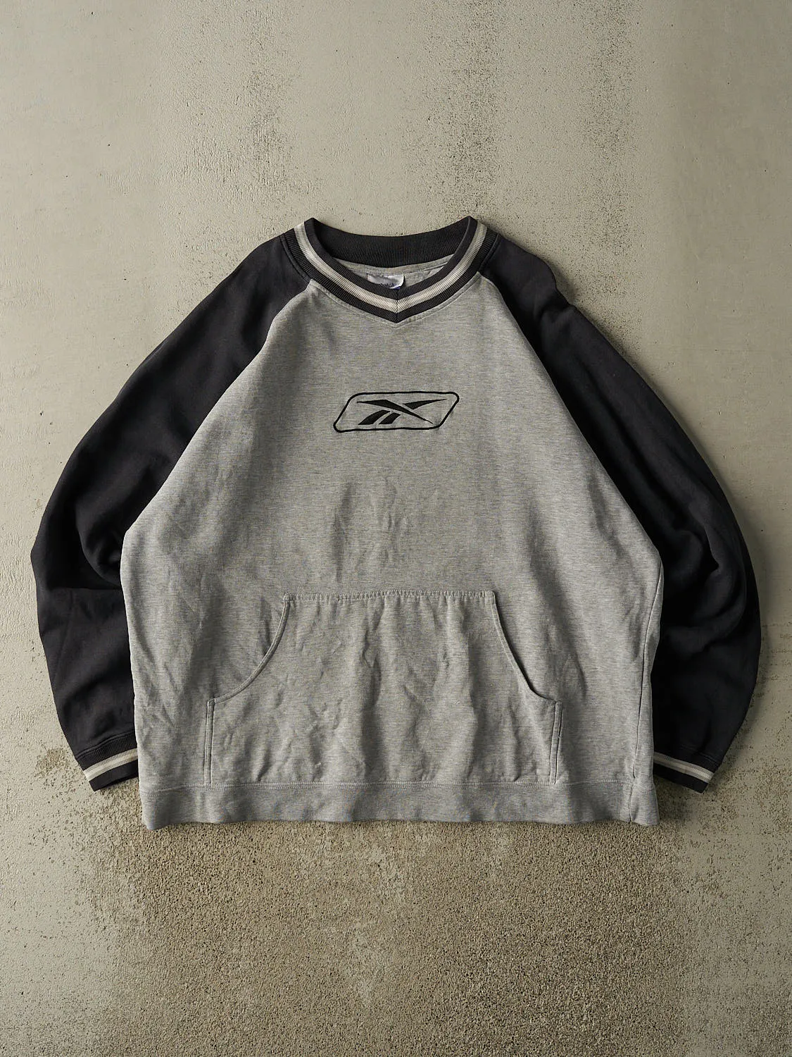 Vintage 90s Grey & Black Reebok Embroidered Crewneck (XL/XXL) sold by Rebalance Vintage
