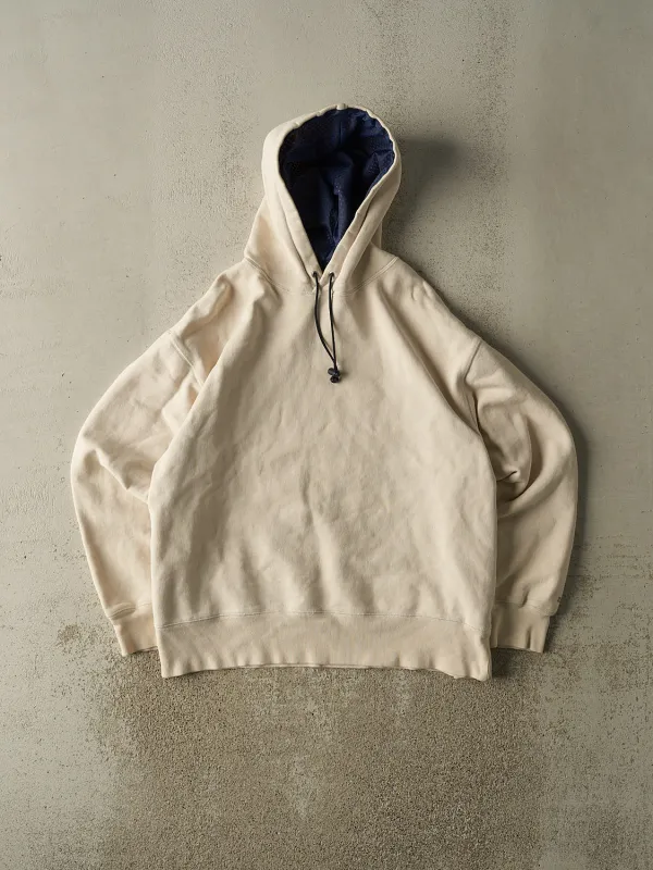 Vintage 90s Beige & Navy Gap Blank Hoodie (L/XL) sold by Rebalance Vintage