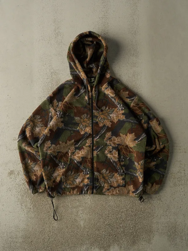 Vintage 90s Camo Zip Up Hooded Fleece (M/L) sold by Rebalance Vintage