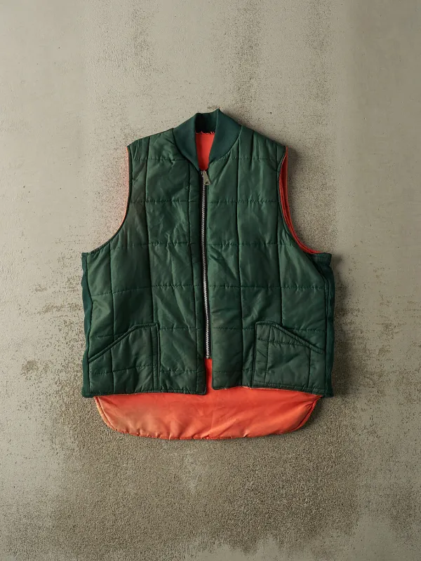 Vintage 80s Green Puffer Reversible Vest (L/XL) sold by Rebalance Vintage