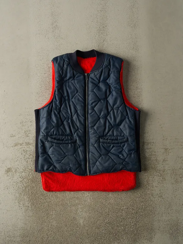 Vintage 70s Navy Blue Fleece Lined Work Vest (L) sold by Rebalance Vintage