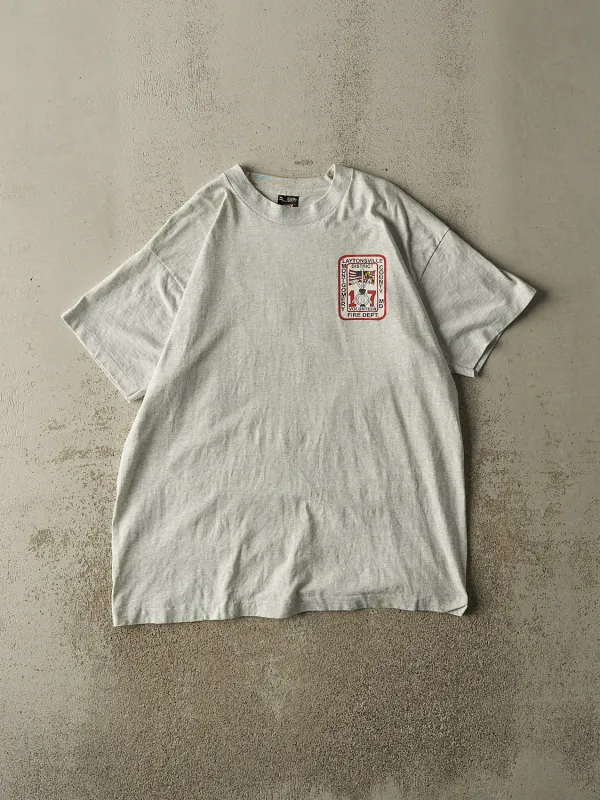 Vintage 95' Heather Grey Laytonsville Fire Department Single Stitch Tee (L/XL) sold by Rebalance Vintage