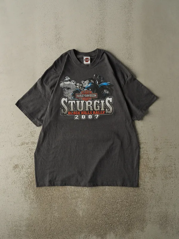 Vintage 07' Charcoal Grey Harley Davidson Sturgis Black Hills Rally Tee (XXL) sold by Rebalance Vintage