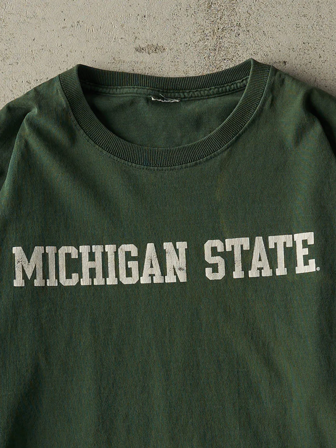 Vintage 90s Green Michigan State University Long Sleeve (L/XL) sold by Rebalance Vintage product image thumbnail 2
