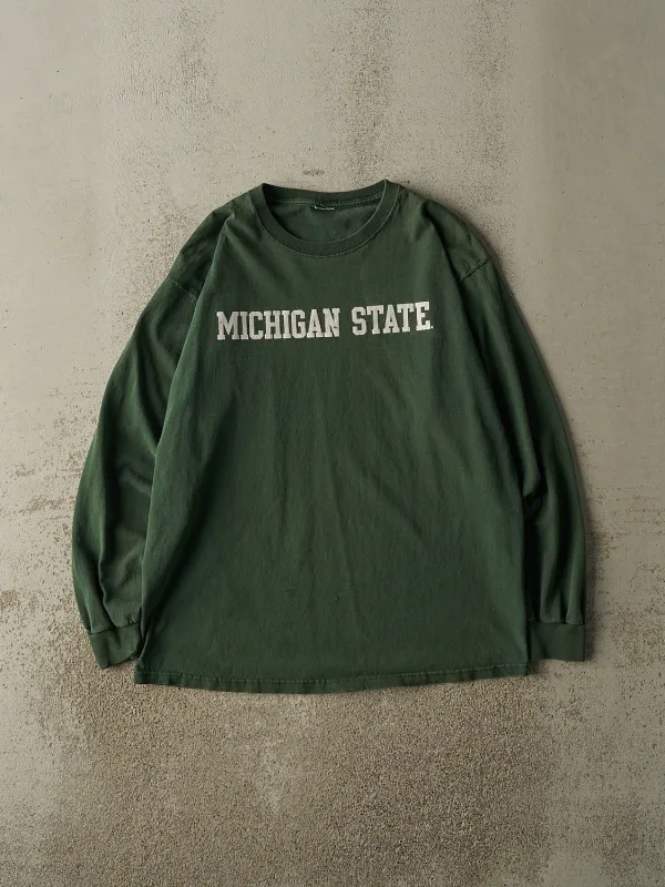 Vintage 90s Green Michigan State University Long Sleeve (L/XL) made by Rebalance Vintage