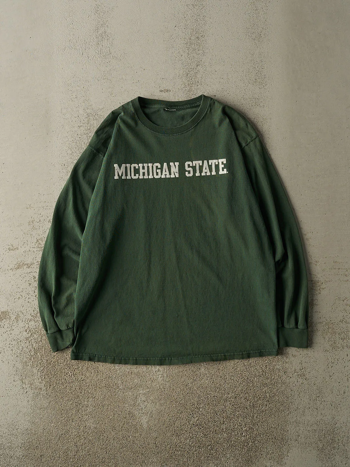 Vintage 90s Green Michigan State University Long Sleeve (L/XL) sold by Rebalance Vintage