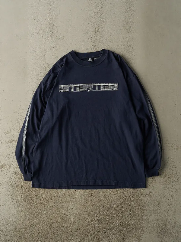 Vintage Y2K Navy Blue Starter Long Sleeve (XL) sold by Rebalance Vintage