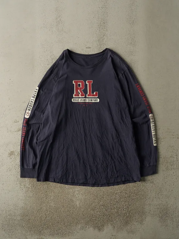 Vintage Y2K Navy Blue Polo Jeans Long Sleeve (XL/XXL) made by Rebalance Vintage