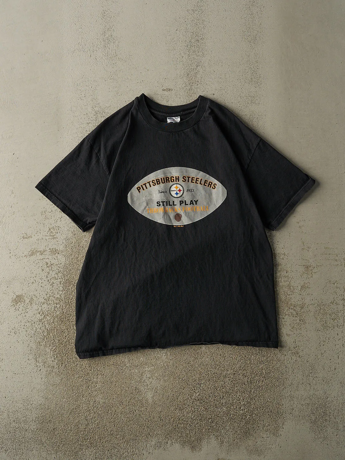 Vintage 96' Black Champion Pittsburgh Steelers Tee (L/XL) sold by Rebalance Vintage