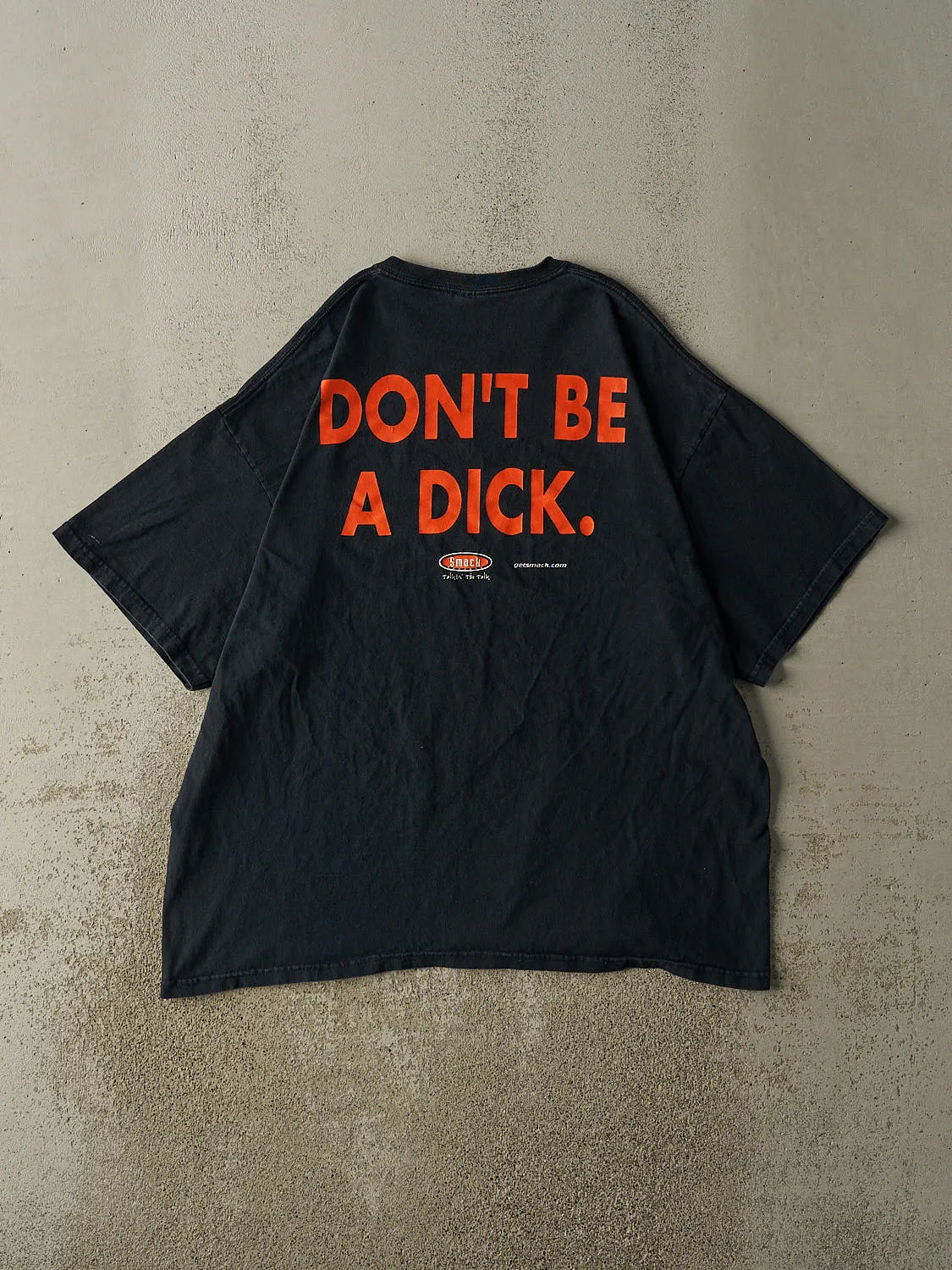 Vintage Y2K Faded Black "Don't Be A Dick" Slogan Tee (XL/XXL) sold by Rebalance Vintage product image thumbnail 2