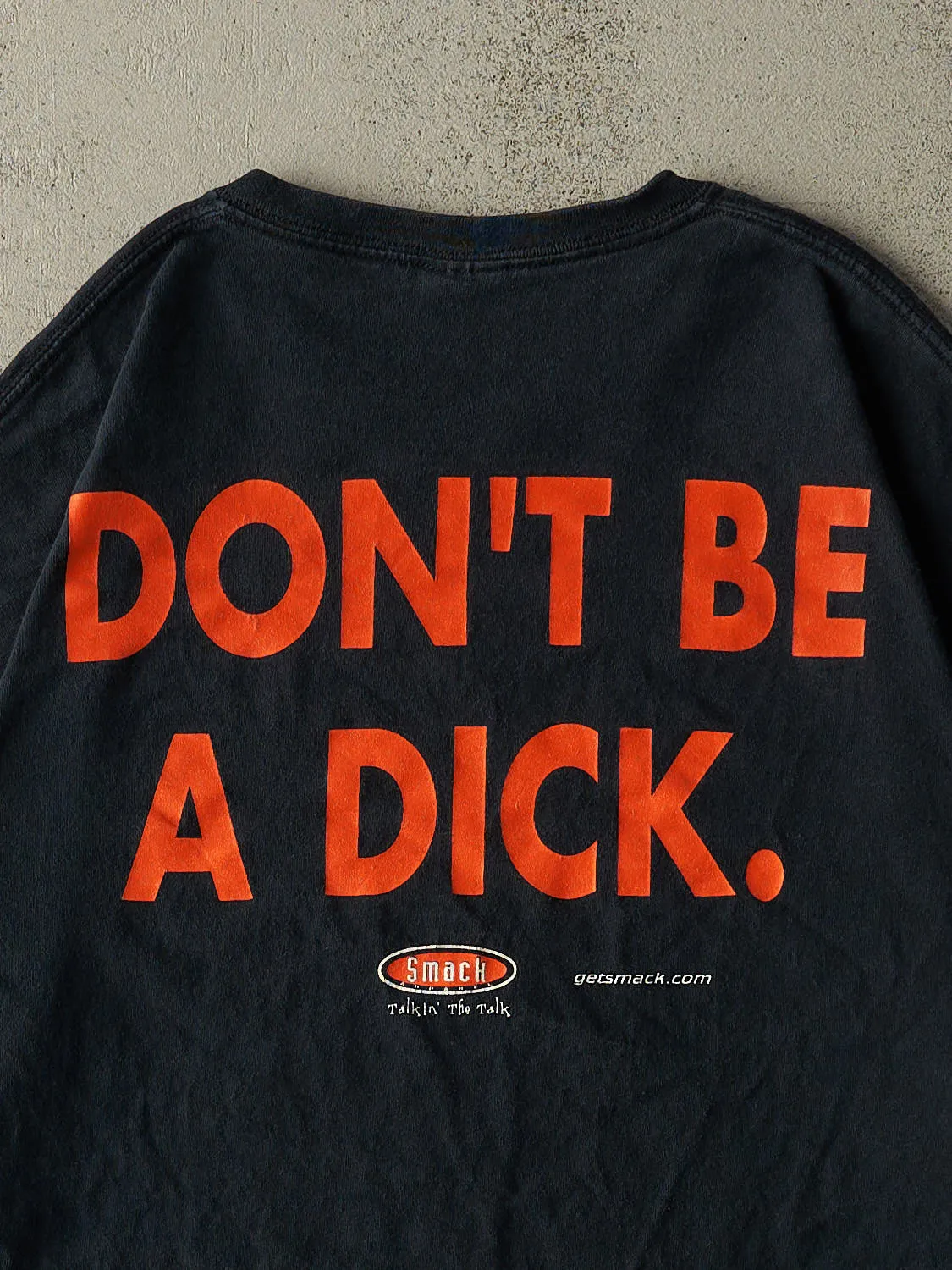 Vintage Y2K Faded Black "Don't Be A Dick" Slogan Tee (XL/XXL) sold by Rebalance Vintage product image thumbnail 4