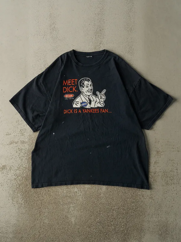 Vintage Y2K Faded Black "Don't Be A Dick" Slogan Tee (XL/XXL) sold by Rebalance Vintage