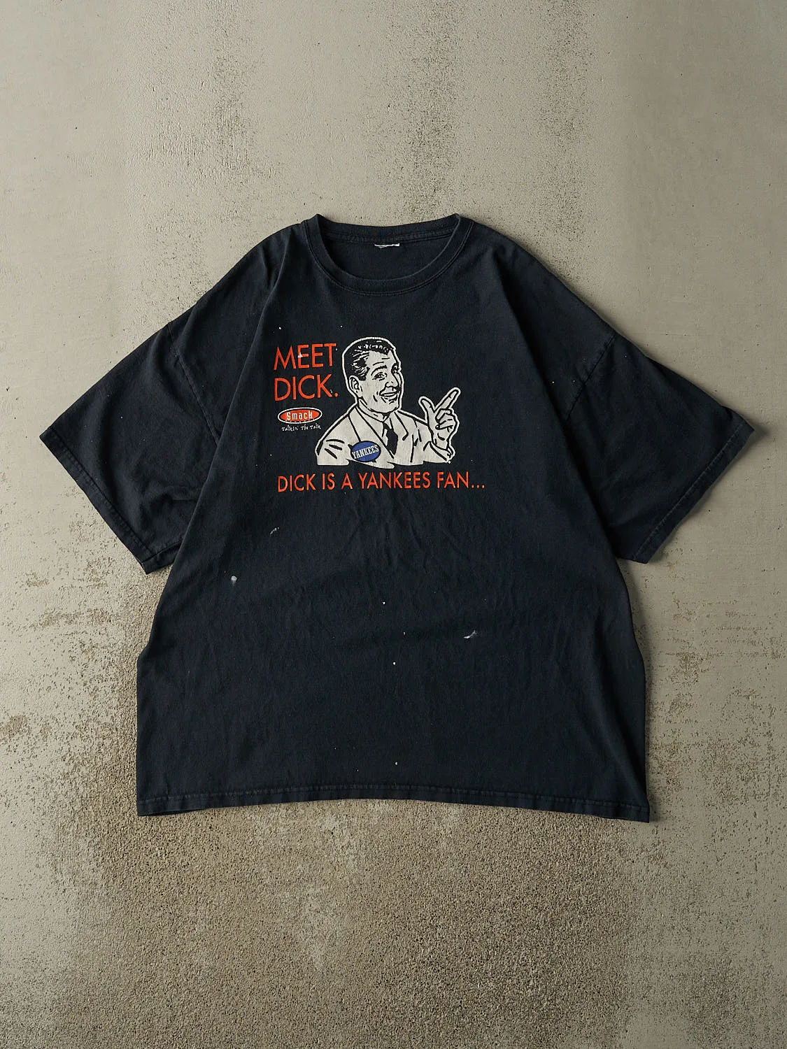 Vintage Y2K Faded Black "Don't Be A Dick" Slogan Tee (XL/XXL) sold by Rebalance Vintage