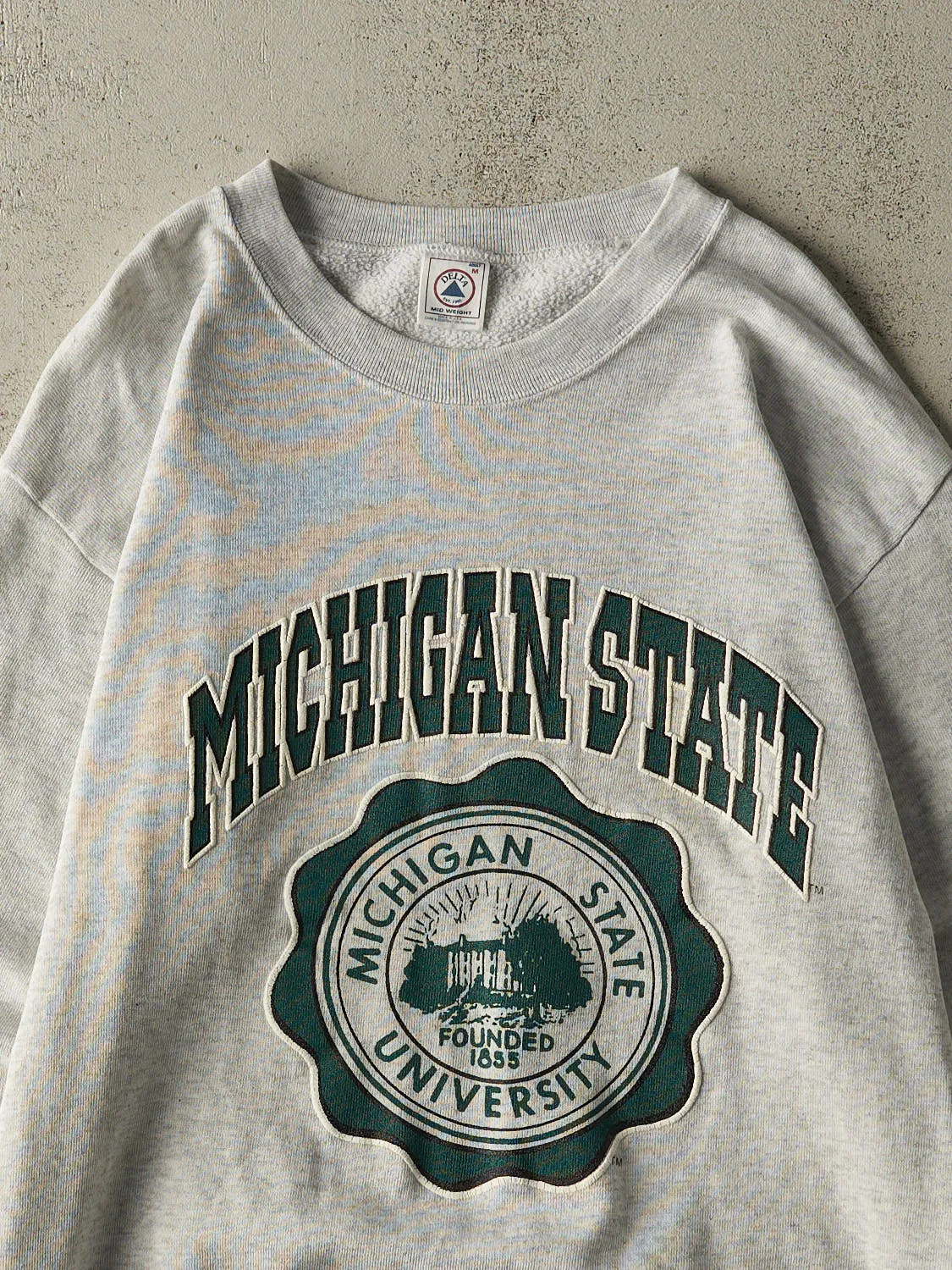 Vintage 90s Heather Grey Michigan State University Crewneck (M/L) sold by Rebalance Vintage product image thumbnail 2