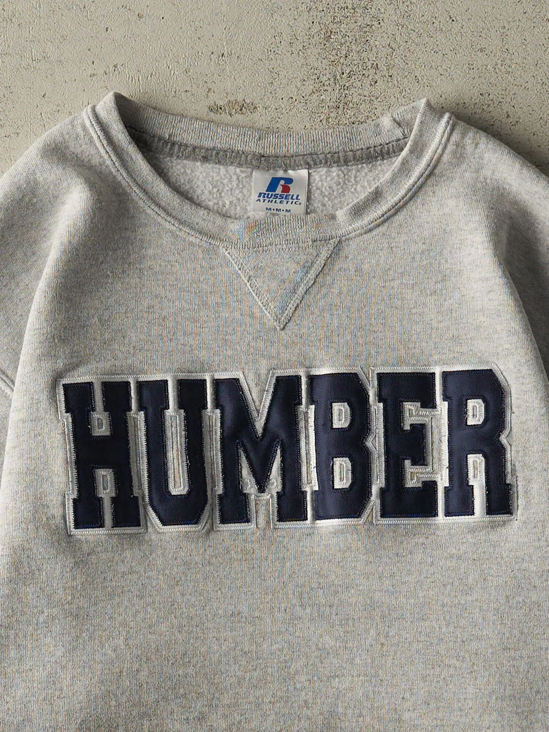 Vintage Y2K Heather Grey Russell Athletic Humber Crewneck (S/M) sold by Rebalance Vintage product image thumbnail 2