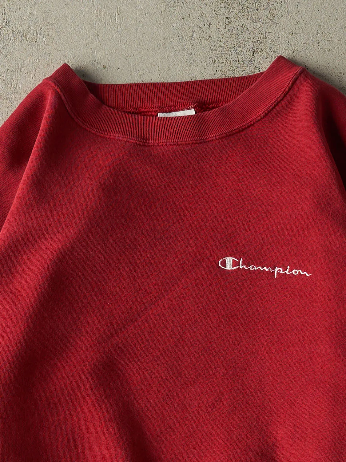 Vintage 90s Red Champion Embroidered Crewneck (L/XL) sold by Rebalance Vintage product image thumbnail 2