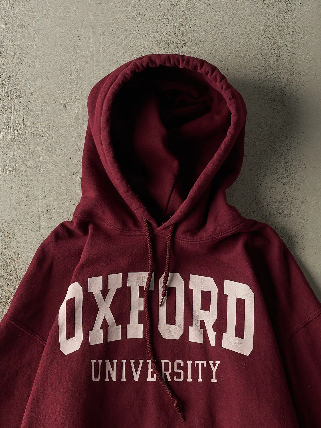 Vintage 90s Burgundy Oxford University Hoodie (M) sold by Rebalance Vintage product image thumbnail 2