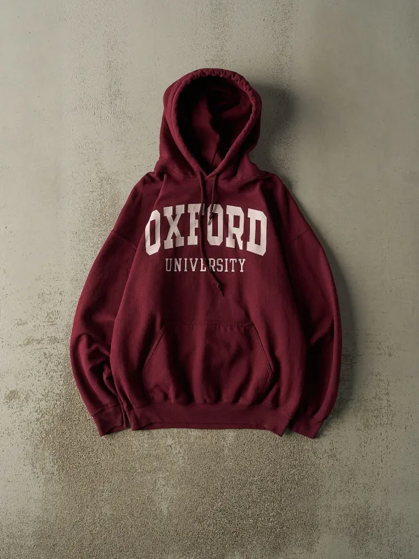 Vintage 90s Burgundy Oxford University Hoodie (M) sold by Rebalance Vintage