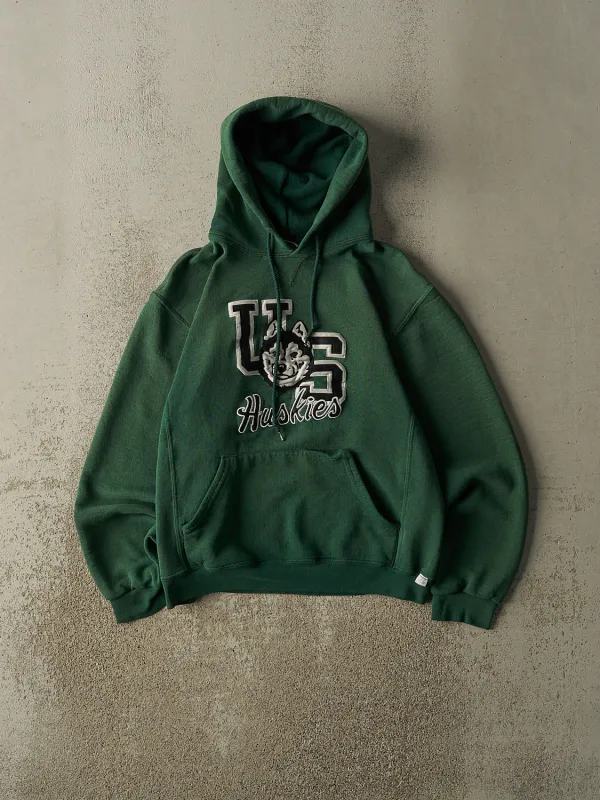 Vintage Y2K Green Russell Athletic US Huskies Embroidered Hoodie (XS/S) sold by Rebalance Vintage