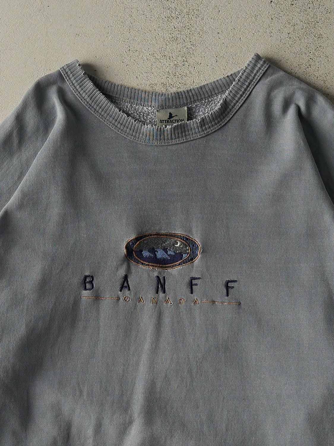 Vintage 90s Washed Blue Banff Embroidered Crewneck (XXL/XXL) sold by Rebalance Vintage product image thumbnail 2