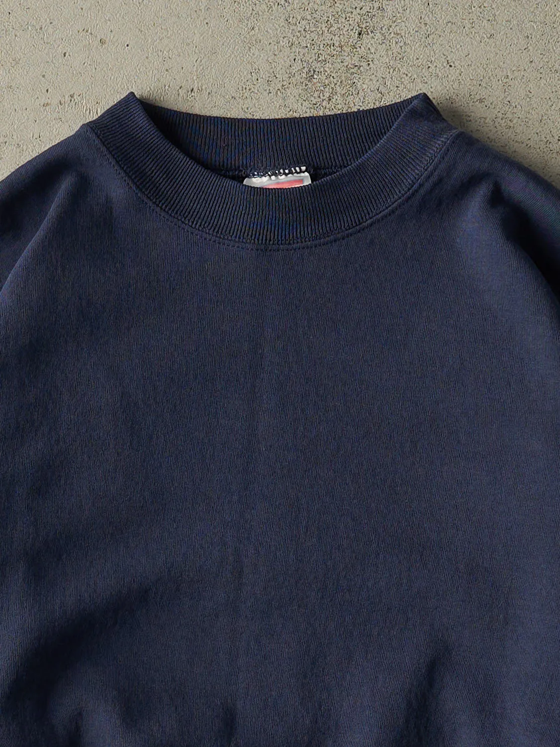 Vintage 90s Navy Blue Blank Crewneck (L/XL) sold by Rebalance Vintage product image thumbnail 2