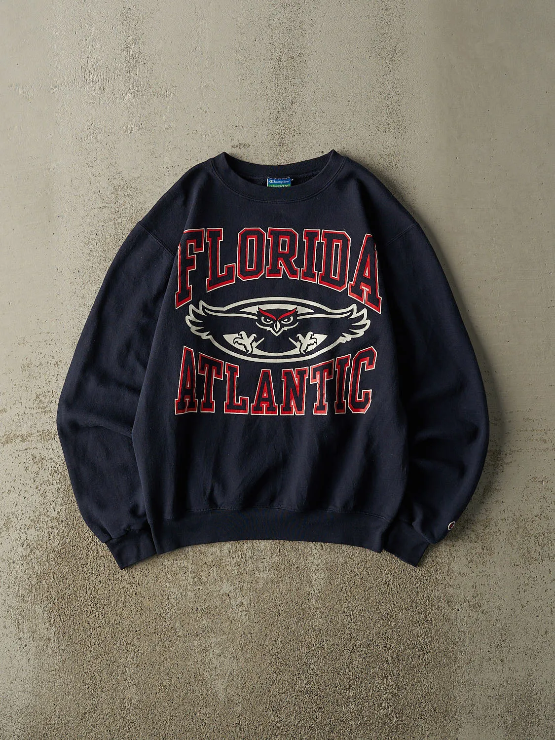 Vintage Y2K Navy Blue Champion Florida Atlantic Crewneck (S) sold by Rebalance Vintage