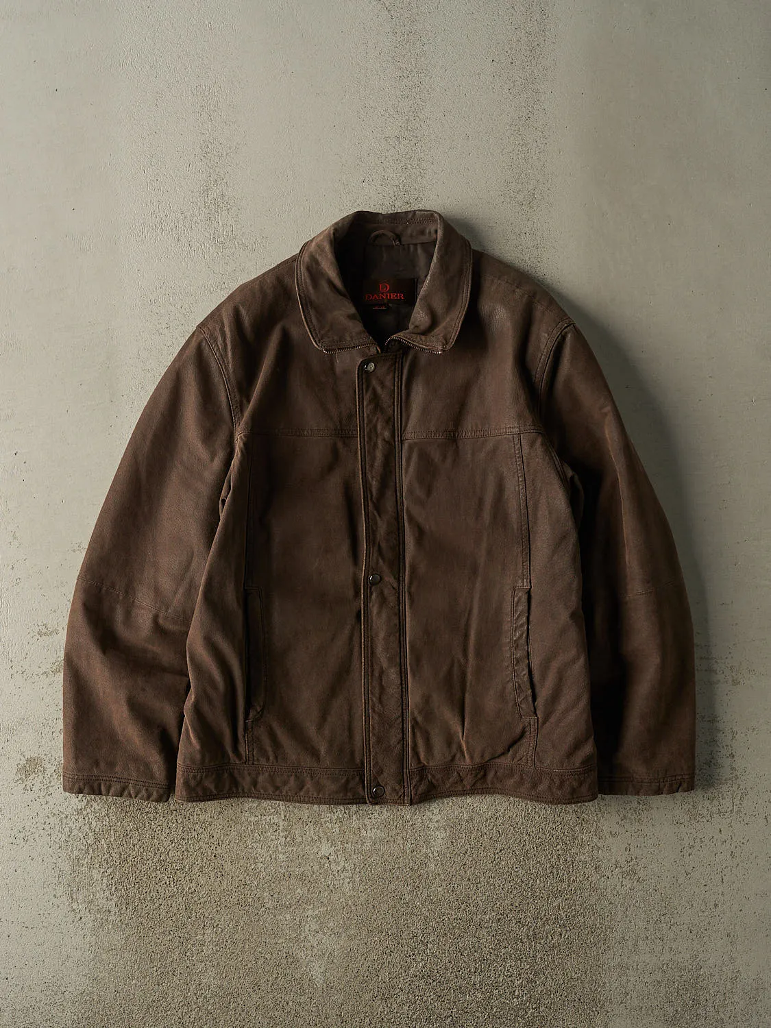 Vintage Y2K Brown Danier Suede Jacket (XL/XXL) sold by Rebalance Vintage