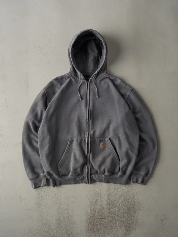 Vintage Y2K Grey Carhartt Zip Up Hoodie (XL) sold by Rebalance Vintage