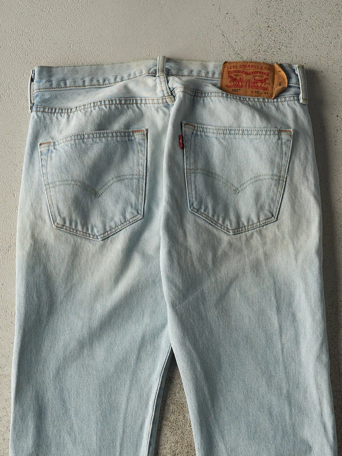 Vintage Y2K Light Wash Levi's 501 Jeans (32x33.5) sold by Rebalance Vintage product image thumbnail 5